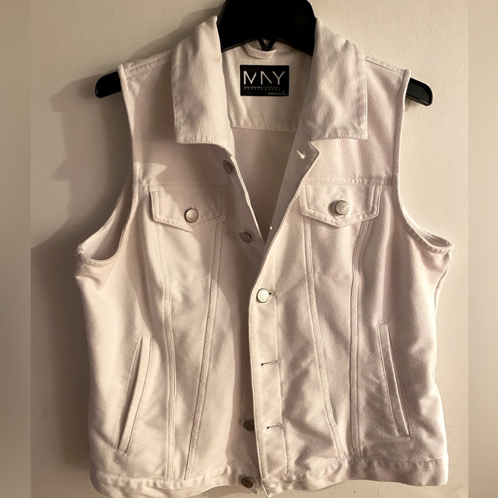 Marc New York White Sleeveless Denim Vest